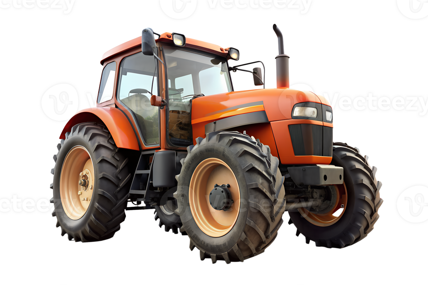 3d render style, tractor isolated on transparent background png