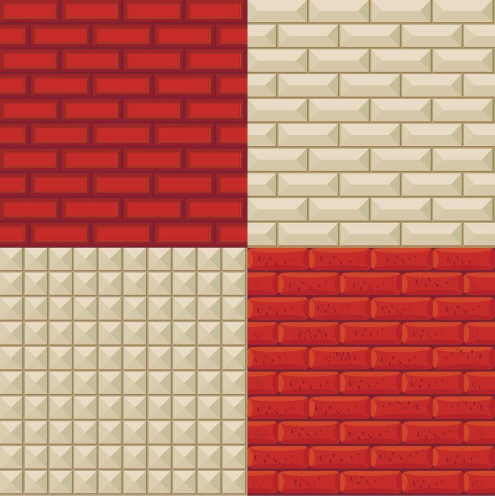 architecture rustication types set smoth vector