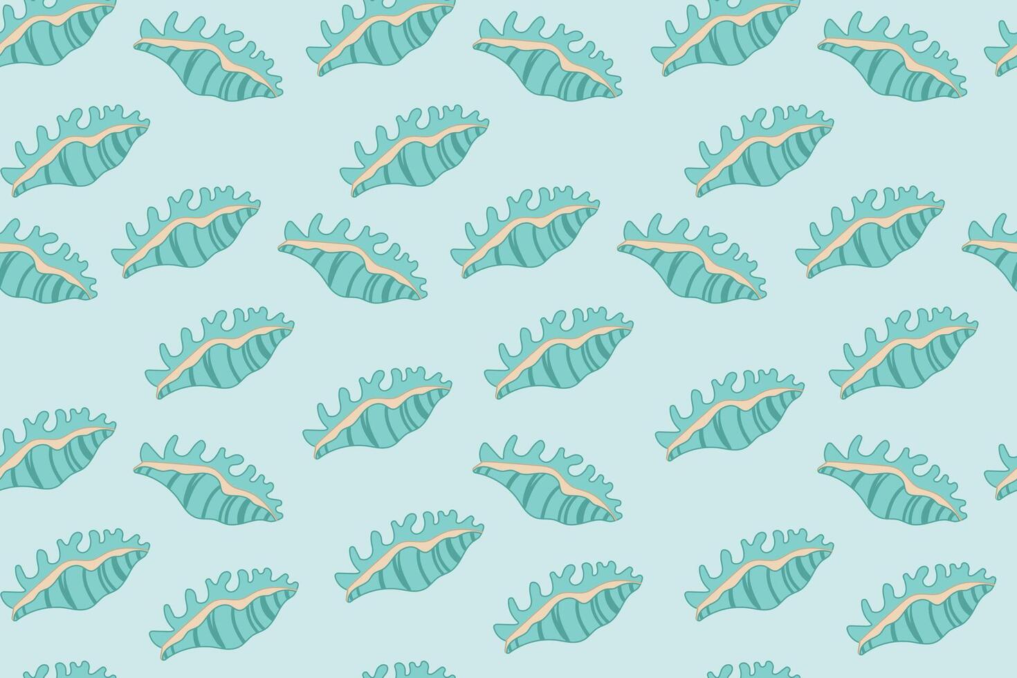 Sea shells seamless pattern. Summer marine animal background set. Vacation travel concept. Trendy pattern of seashells for wrapping paper, wallpaper, stickers, notebook cover. vector