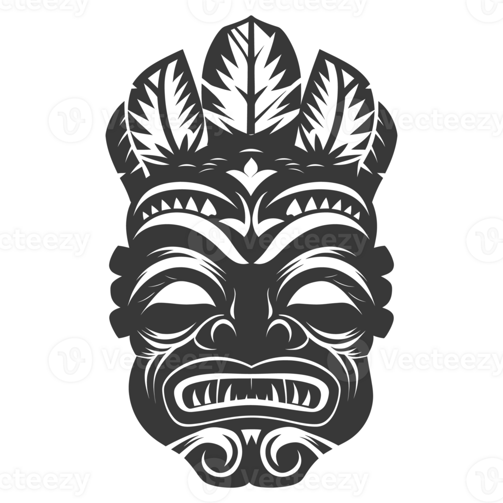 Silhouette Hawaiian Mask black color only png