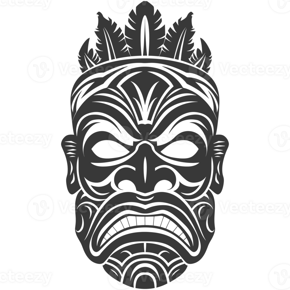 Silhouette Hawaiian Mask black color only png