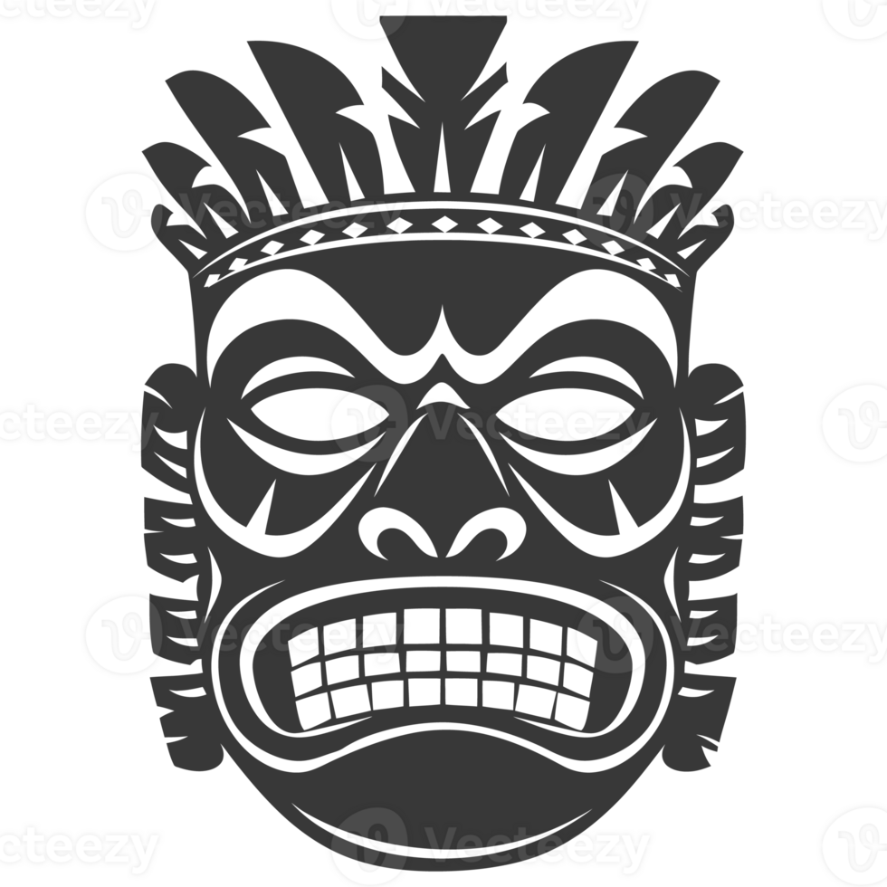 Silhouette Hawaiian Mask black color only png