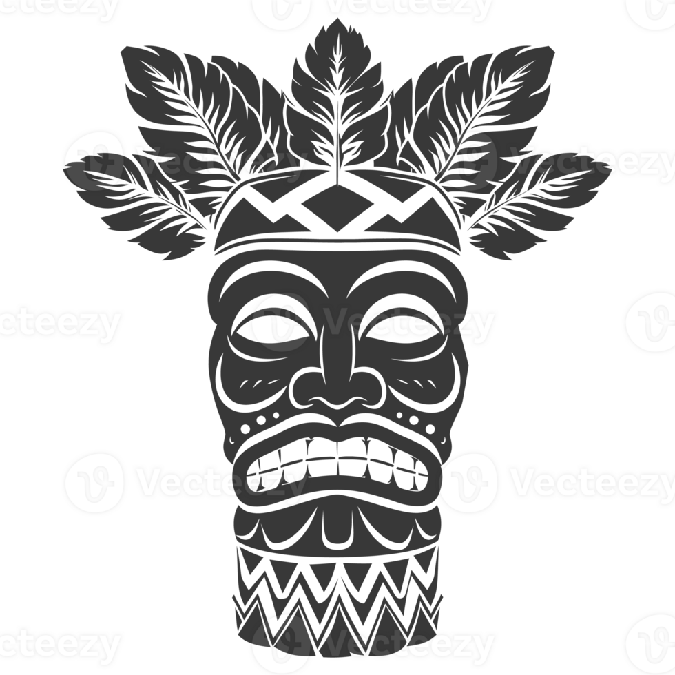 Silhouette Hawaiian Mask black color only png