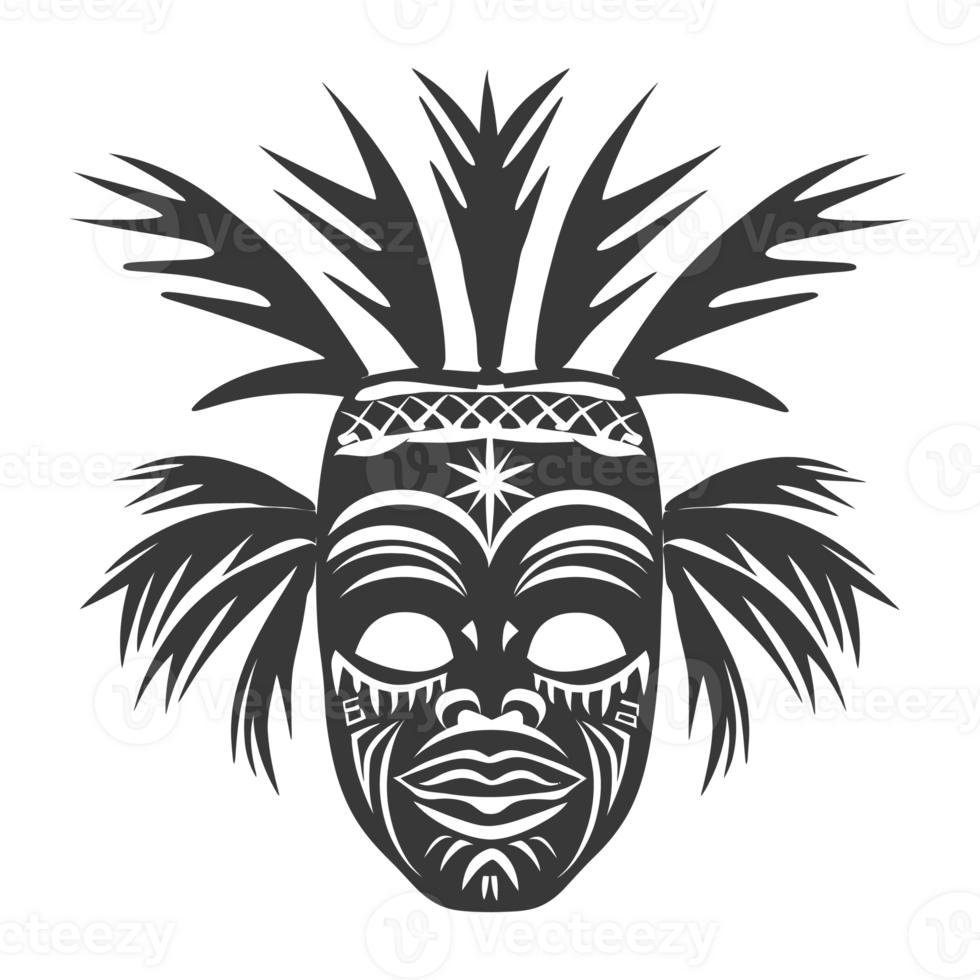 Silhouette Hawaiian Mask black color only png