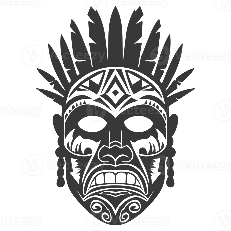 Silhouette Hawaiian Mask black color only png
