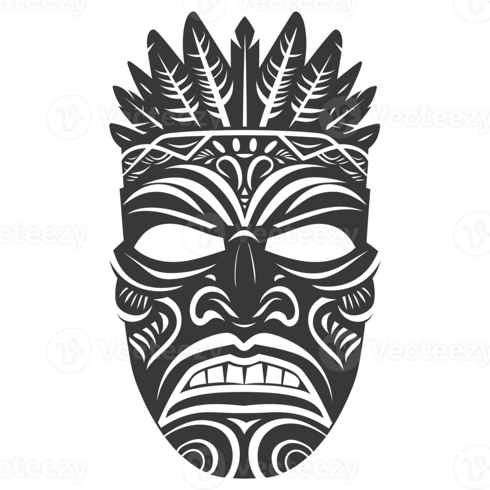 Silhouette Hawaiian Mask black color only png