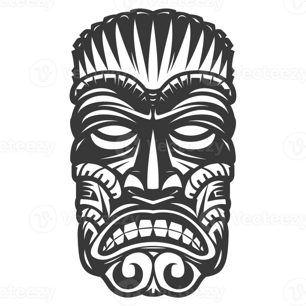 Silhouette Hawaiian Mask black color only png