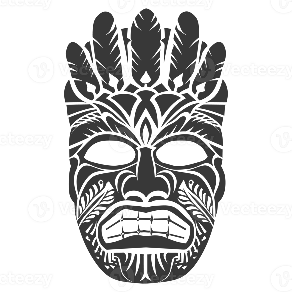 Silhouette Hawaiian Mask black color only png