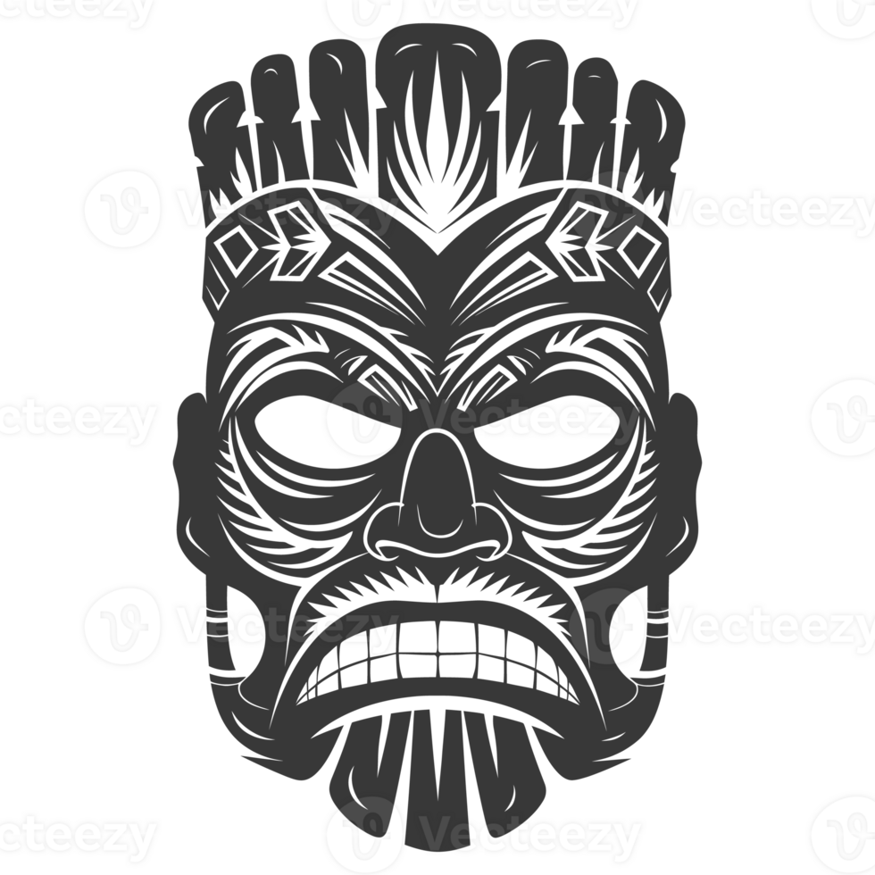 Silhouette Hawaiian Mask black color only png