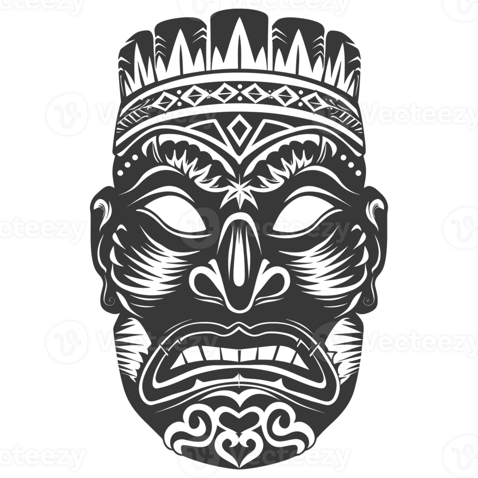 Silhouette Hawaiian Mask black color only png