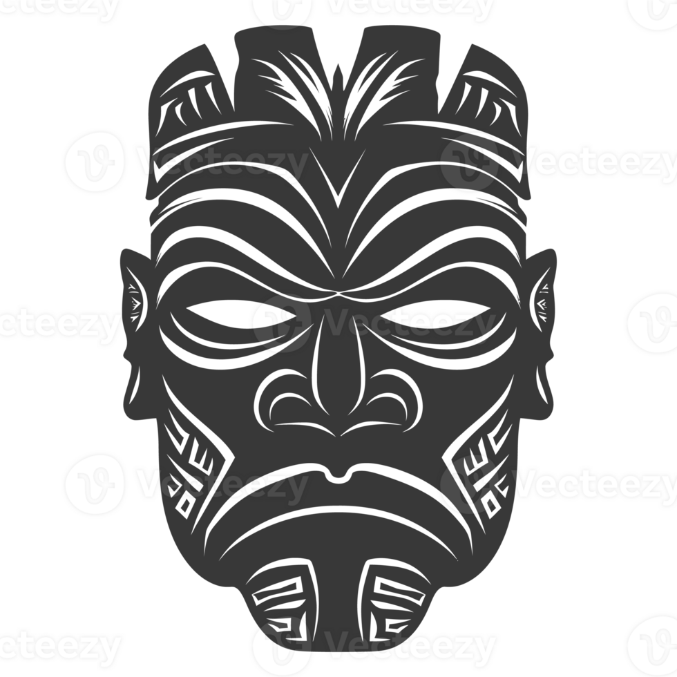 Silhouette Hawaiian Mask black color only png