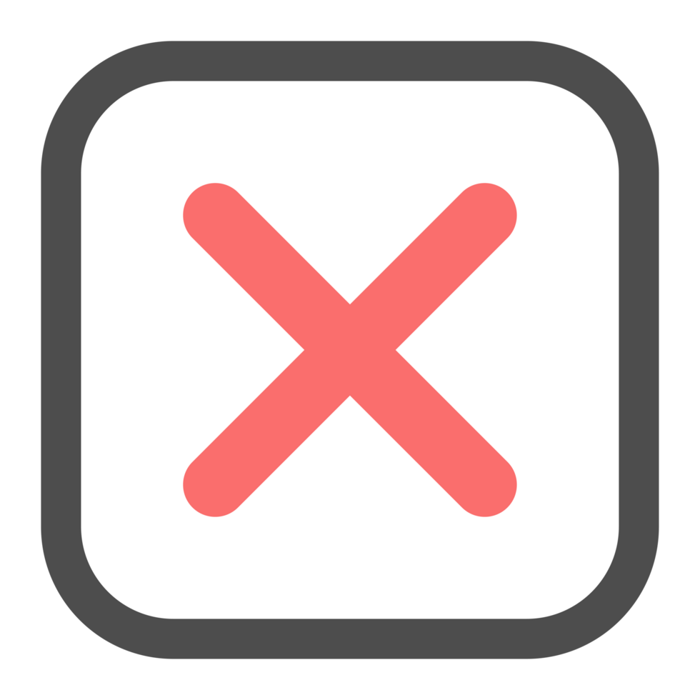 Crossmark Box Outline Icon png