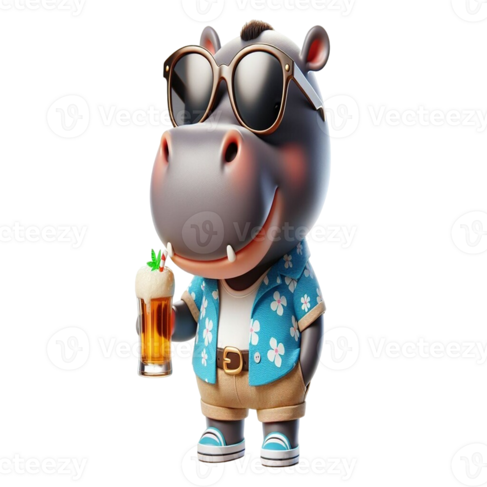 hippo with beer png