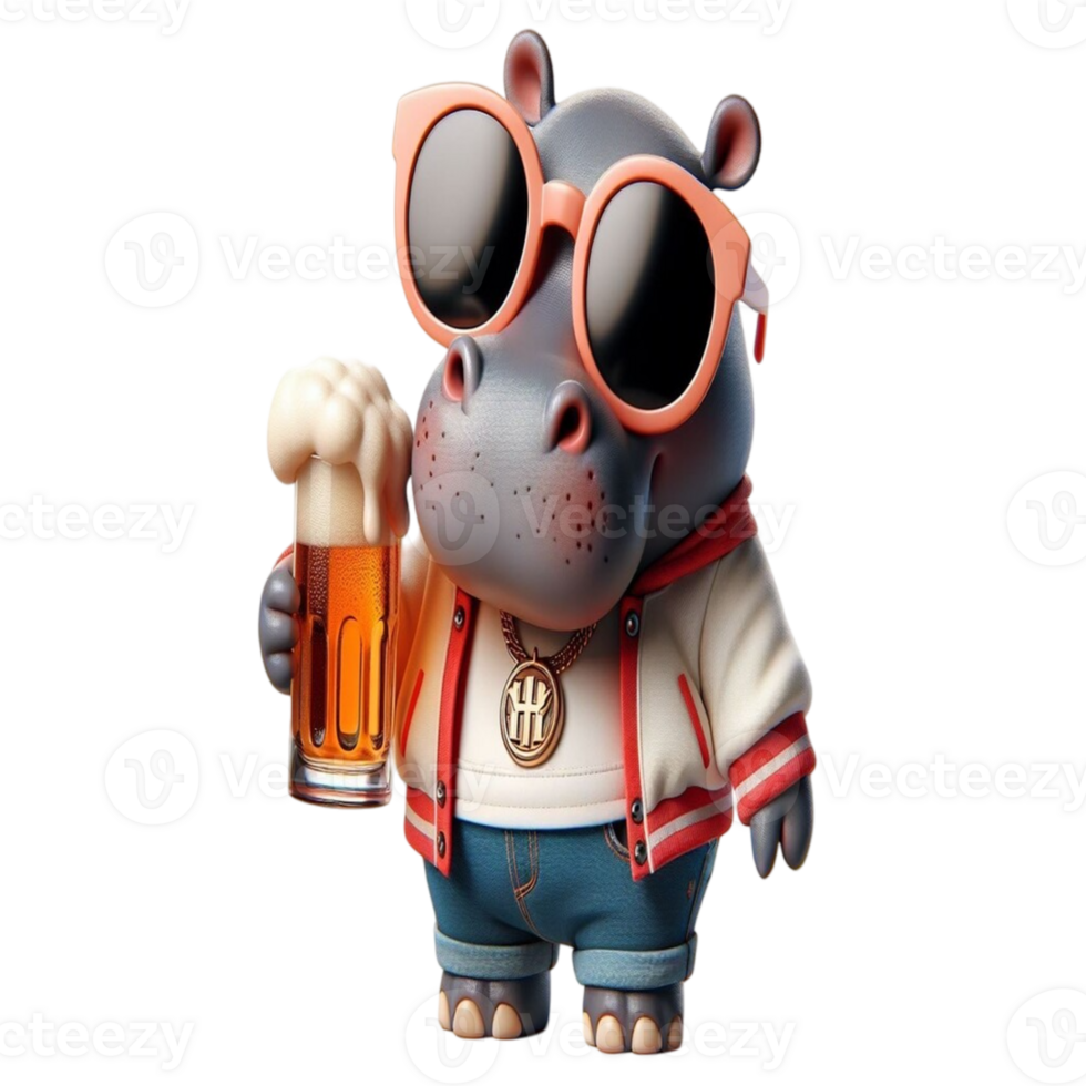 hippo with beer png