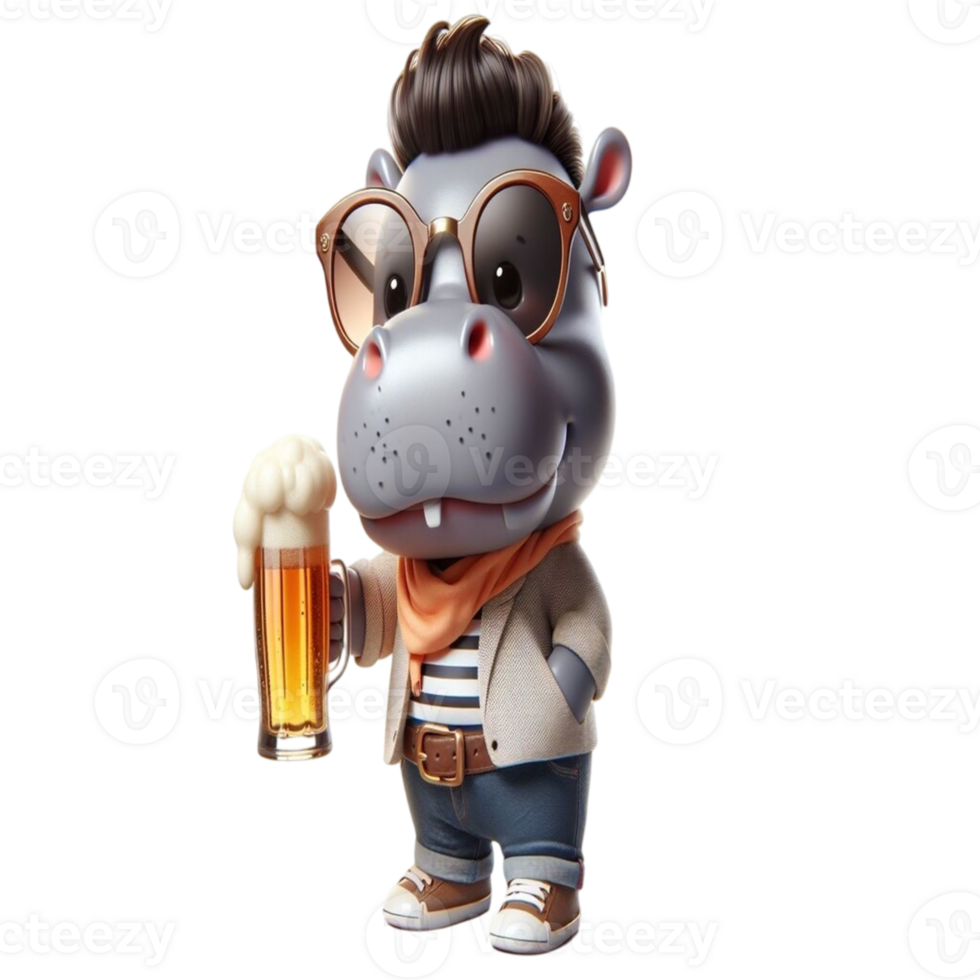 hippo with beer png