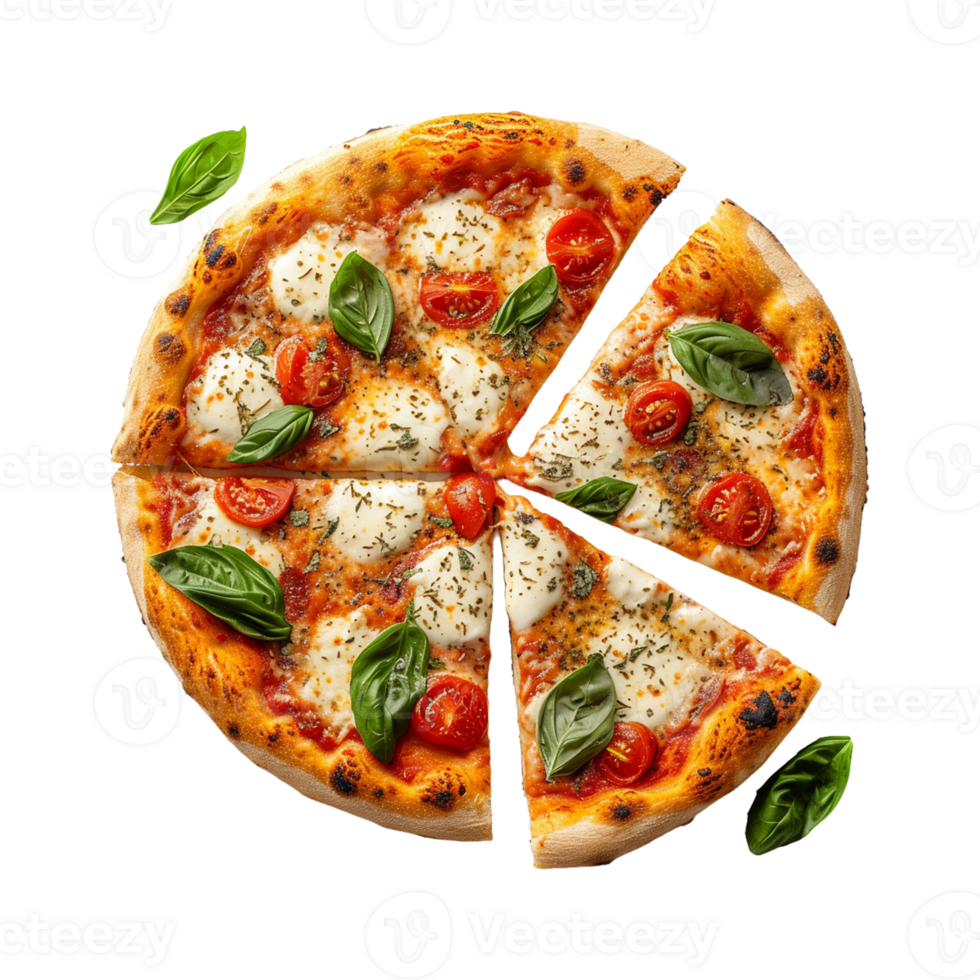 delicioso rebanadas de queso Mozzarella Pizza en transparente antecedentes png