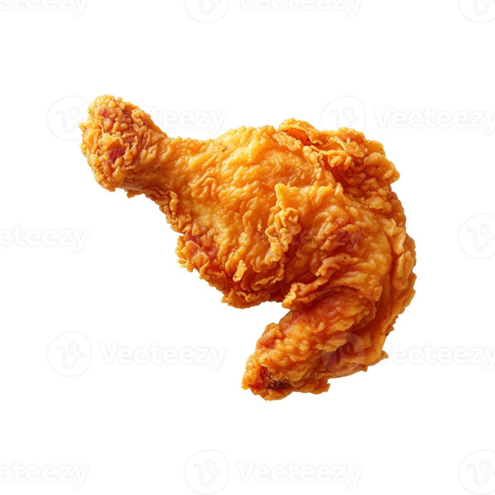 Fried chicken with french fries on transparent background png