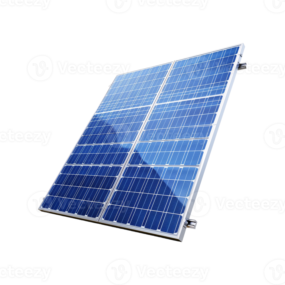 3d rendering solar power panel on transparent background png