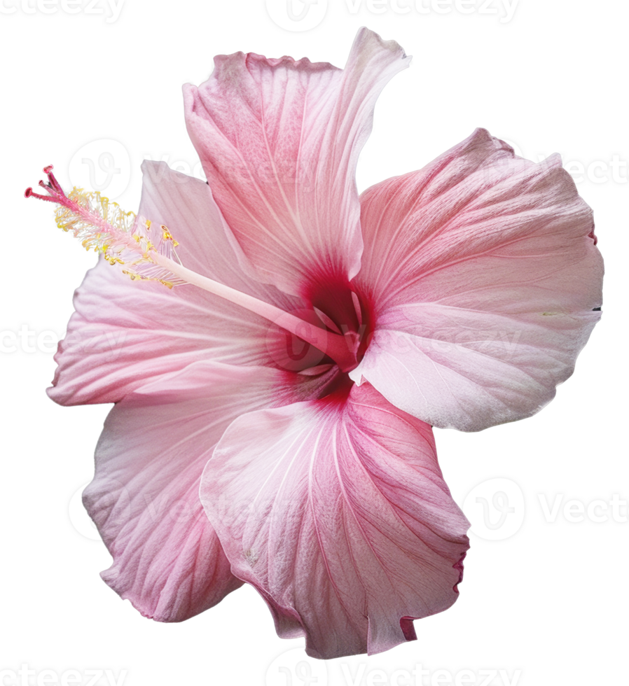 portret roze hibiscus bloem Aan transparant achtergrond png