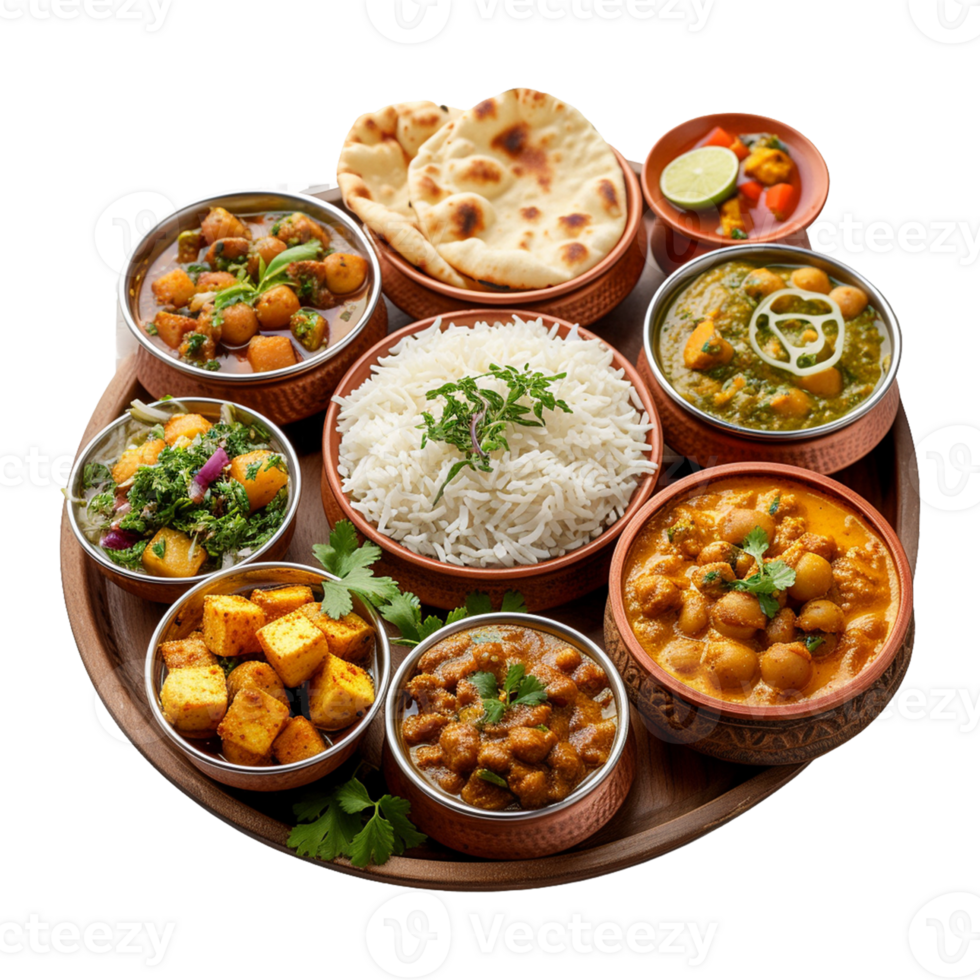 Indian cuisine on transparent background png