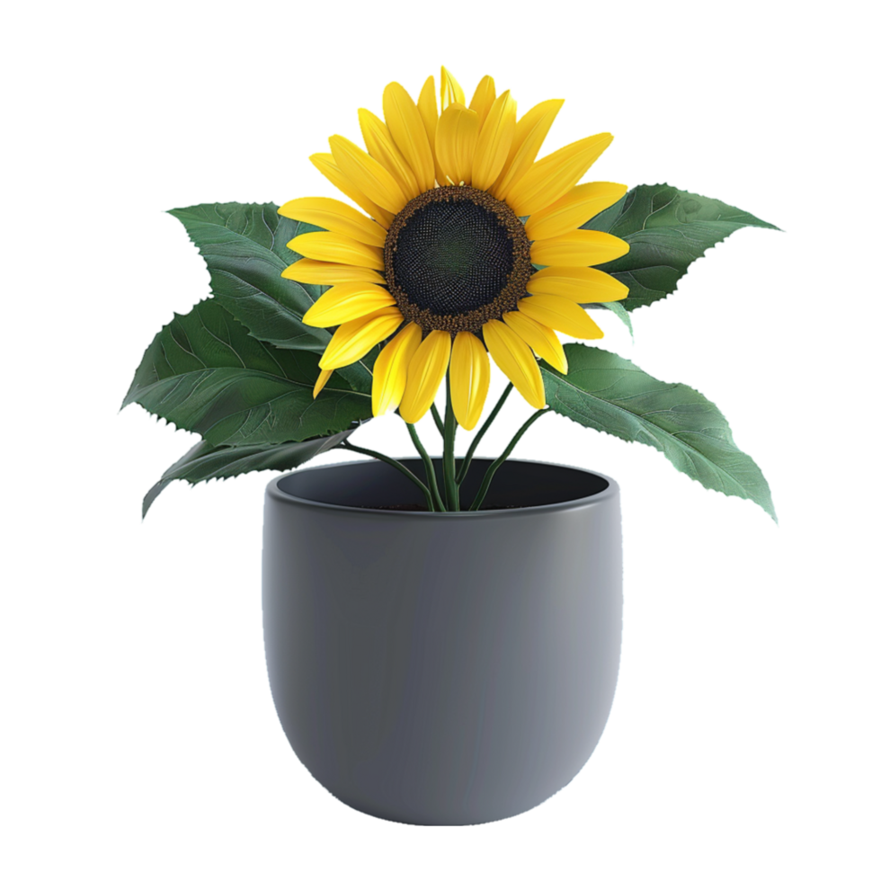 Sunflower with modern beautiful flower vase pot png