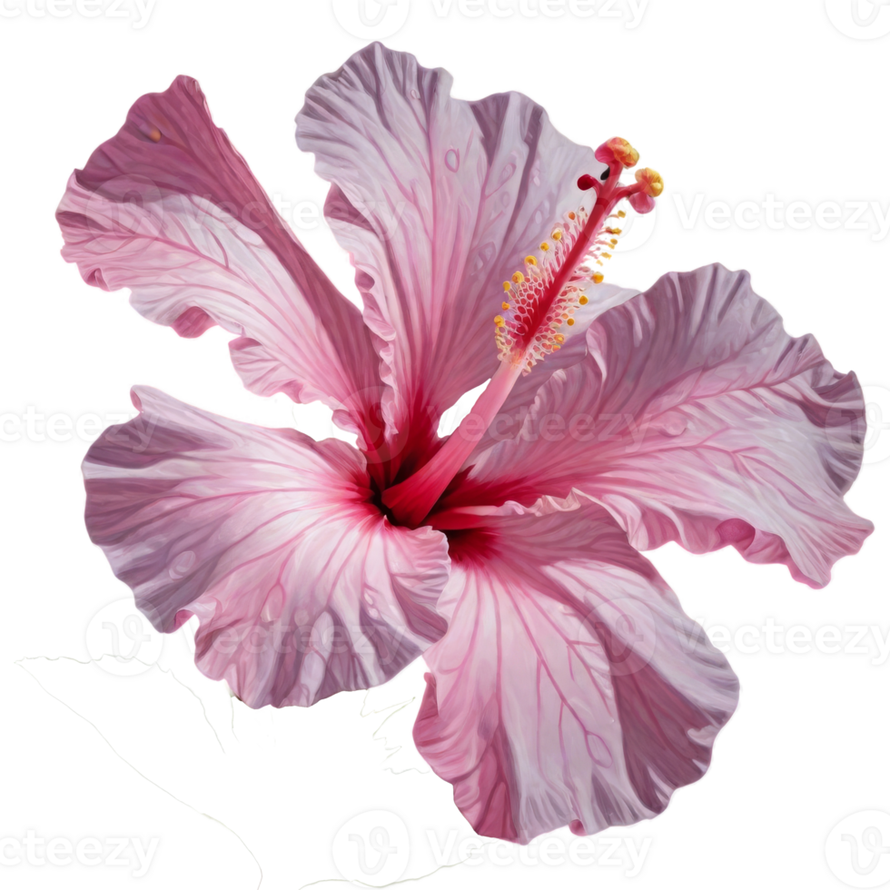 Beautiful pink Hibiscus flower on transparent background png