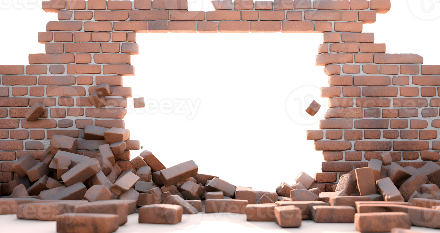 Hole in the brick wall, texture background png