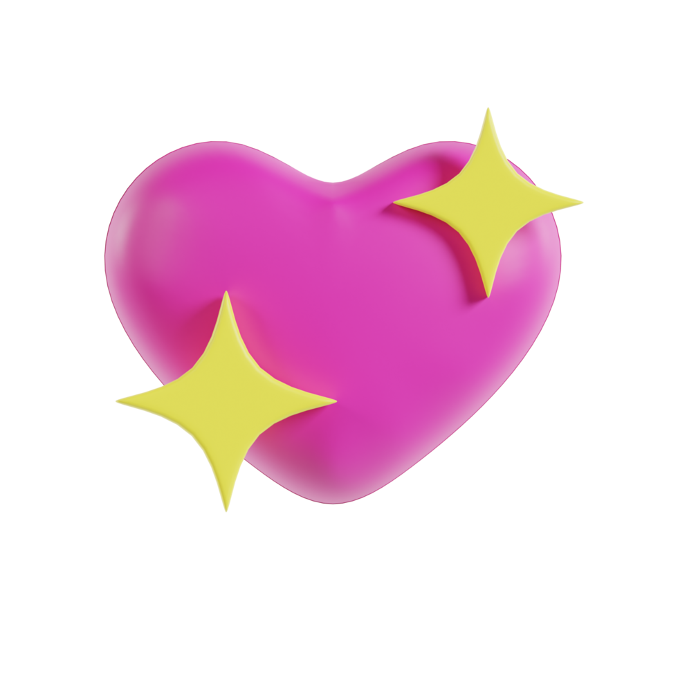 3d Sparkling Heart Emoji png