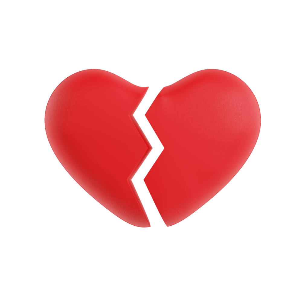 3d Red Broken Heart Emoji png