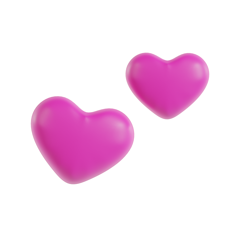 3d rose deux cœurs emoji png
