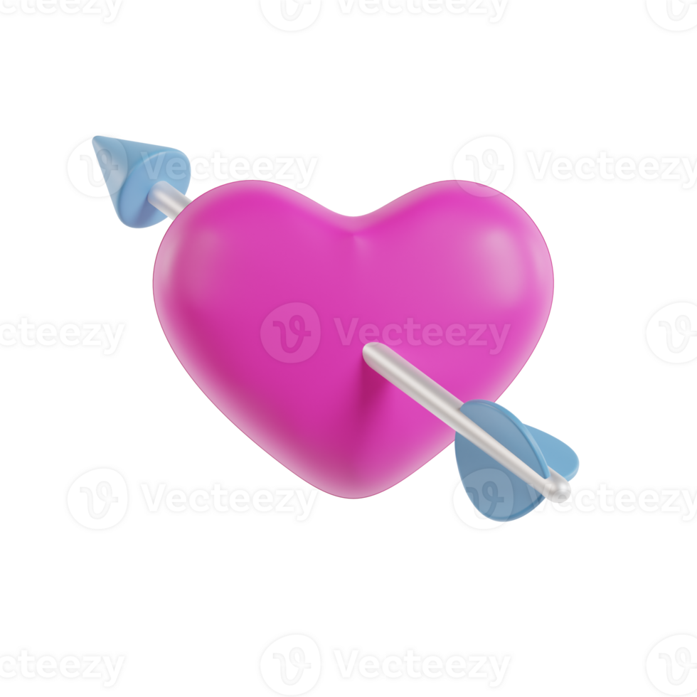 3d corazón con flecha emoji png