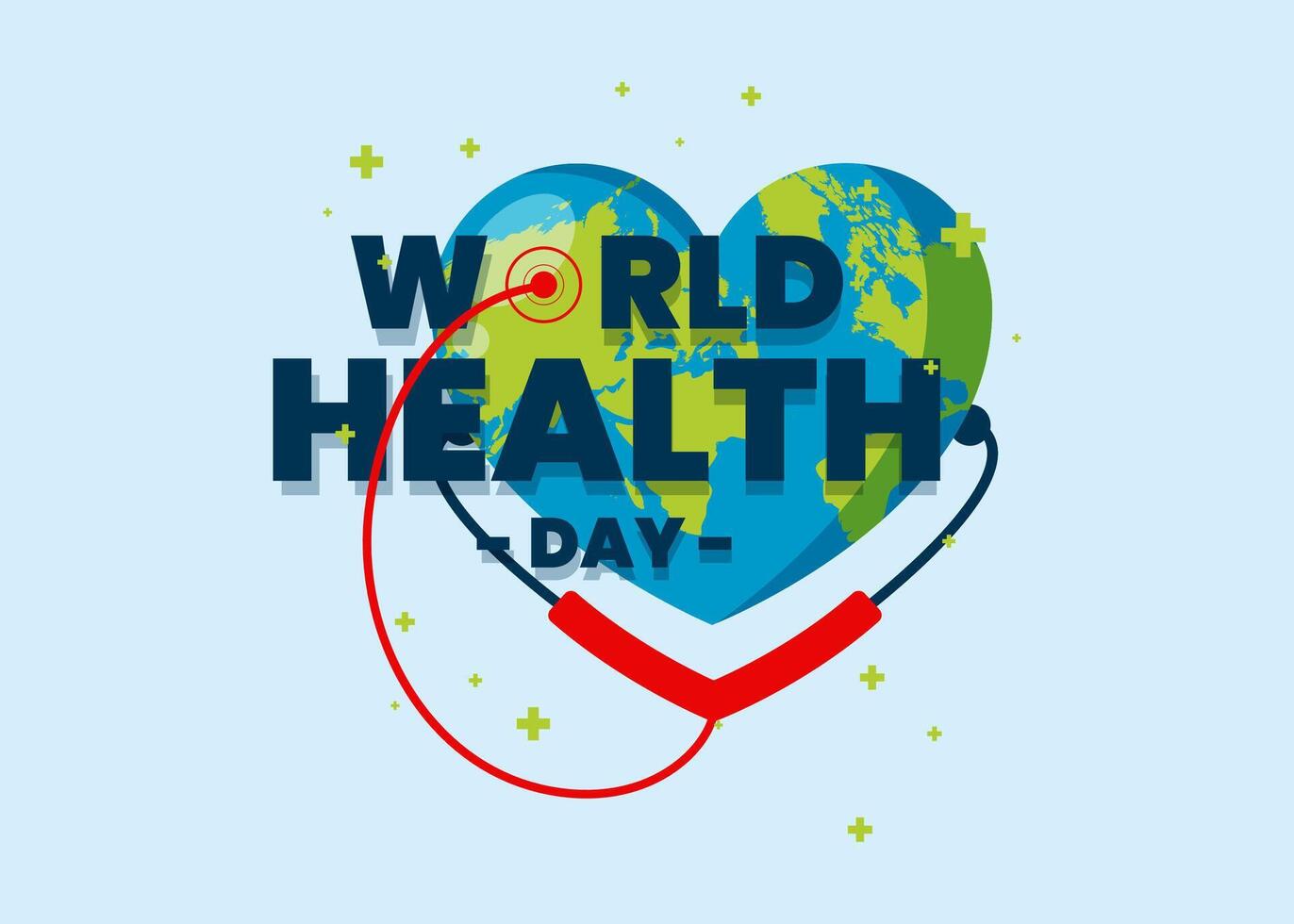 world health day illustration logo design , Simple illustration of health day with flat colors vector