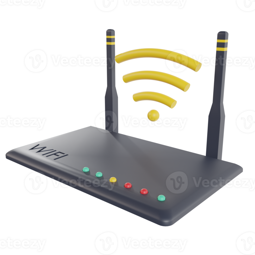 3d Wifi router illustratie icoon png