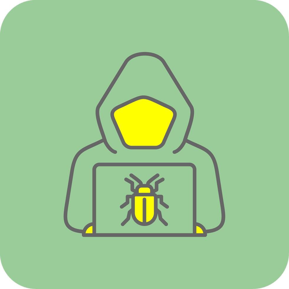 Hacker Filled Yellow Icon vector