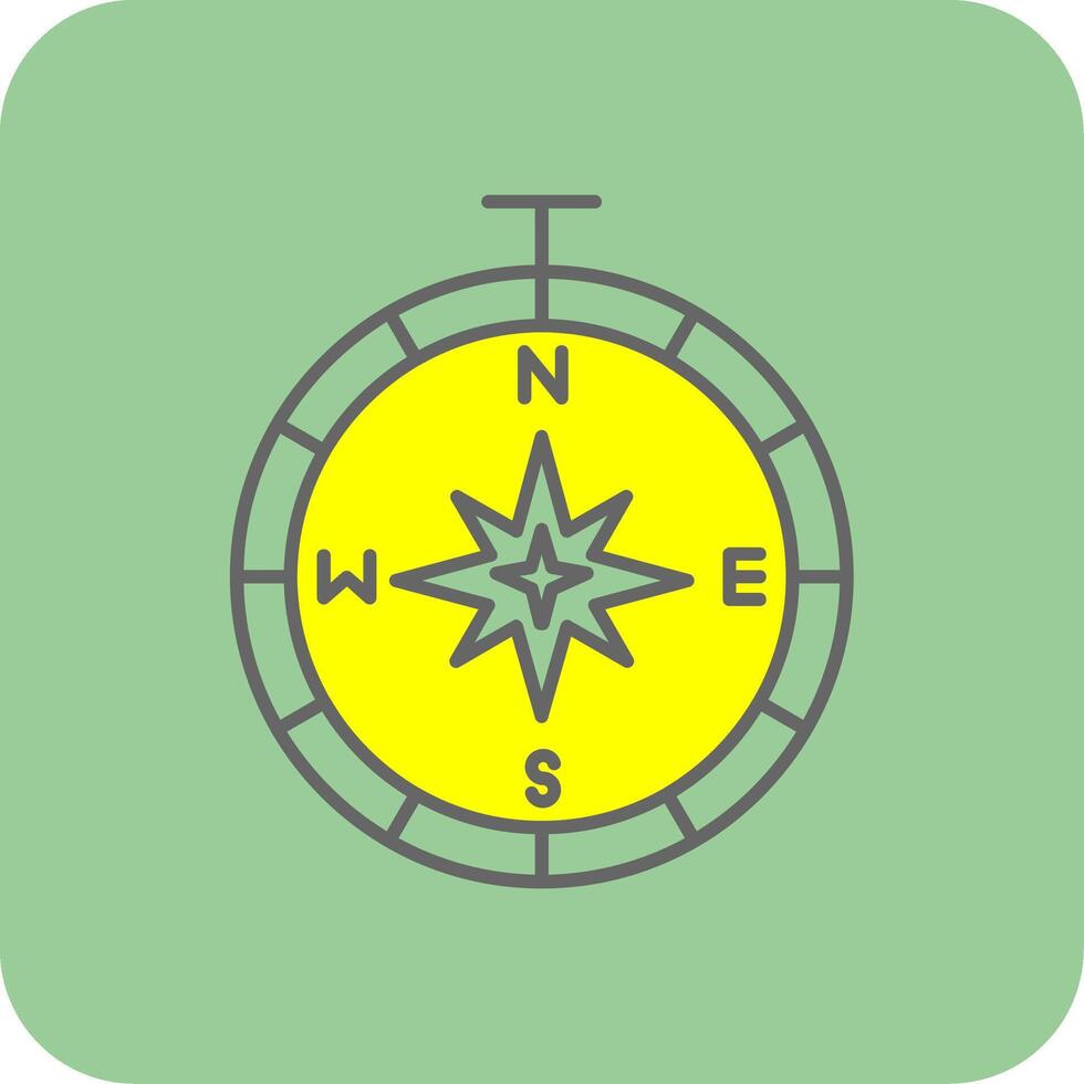 Compass Filled Yellow Icon vector