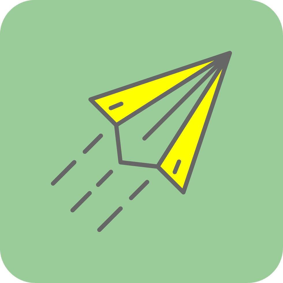 Paper Plane Filled Yellow Icon vector