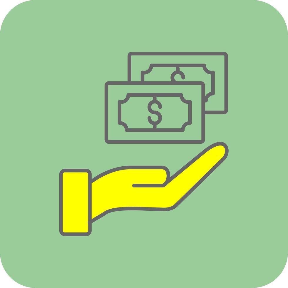 Money Filled Yellow Icon vector