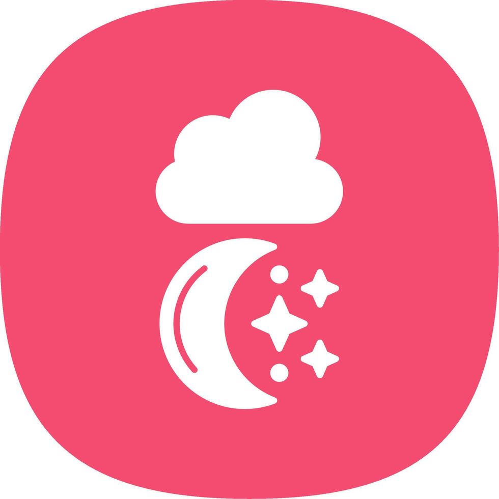 Moon Glyph Curve Icon vector