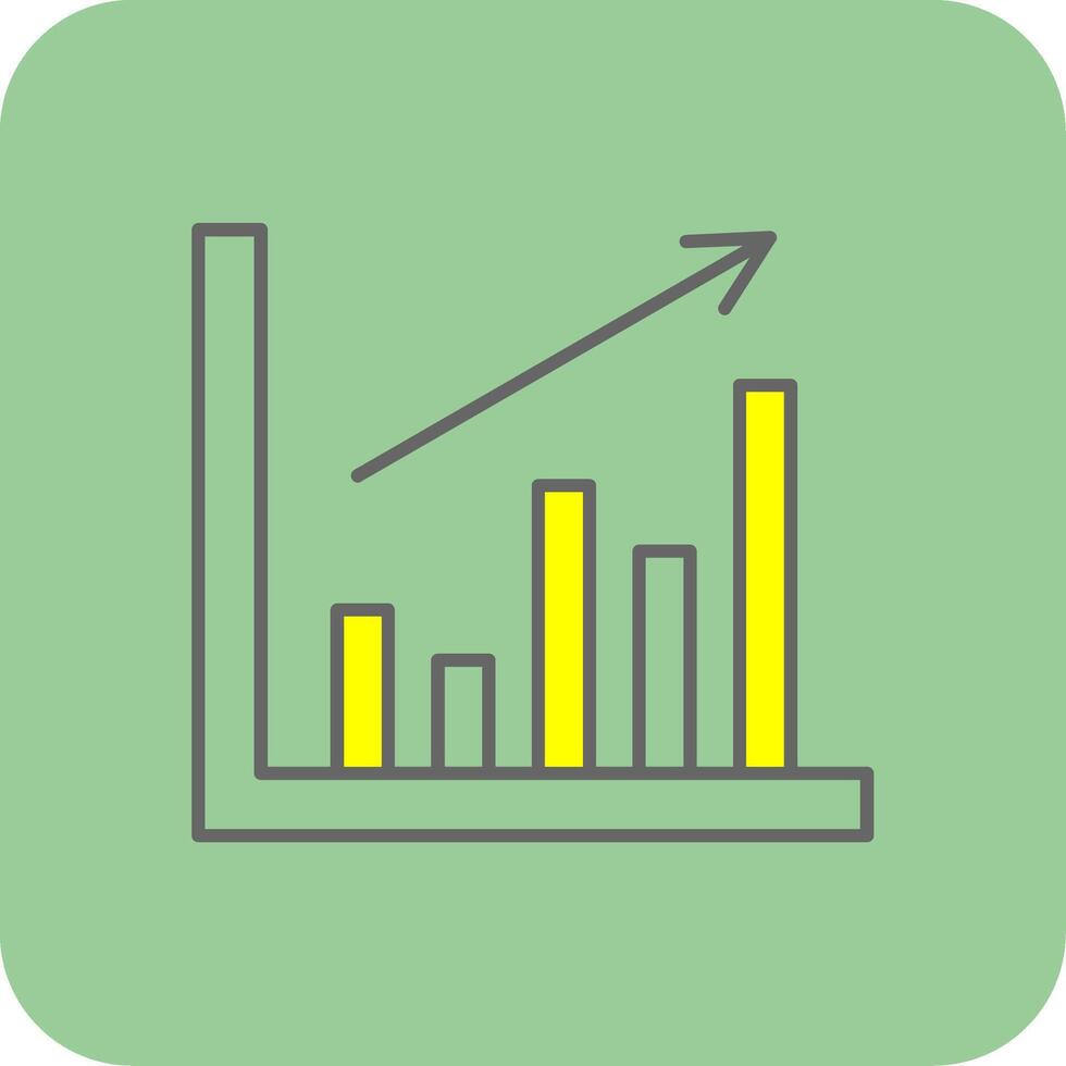 Bar Chart Filled Yellow Icon vector