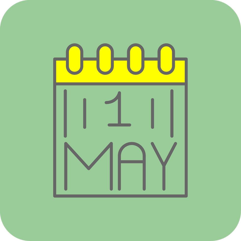 Calendar Filled Yellow Icon vector