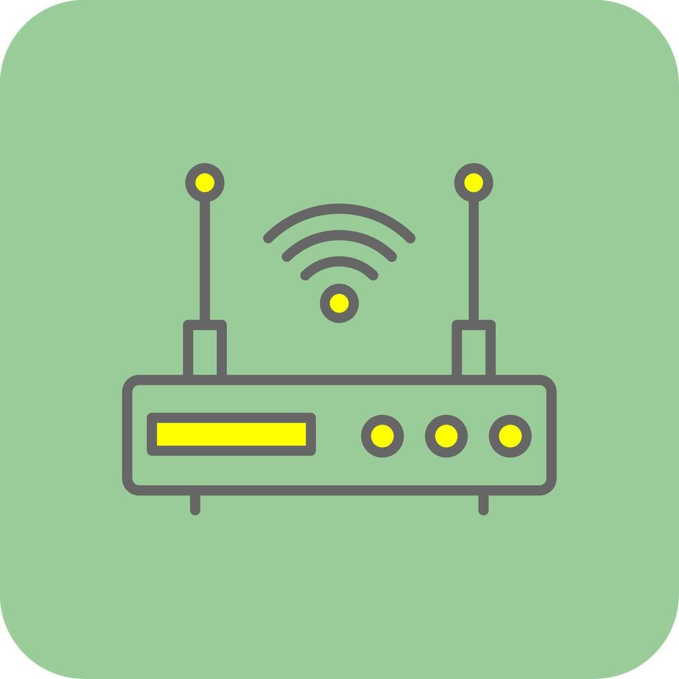 Modem Filled Yellow Icon vector