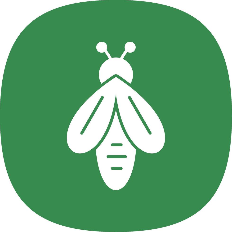 Bee Glyph Curve Icon vector