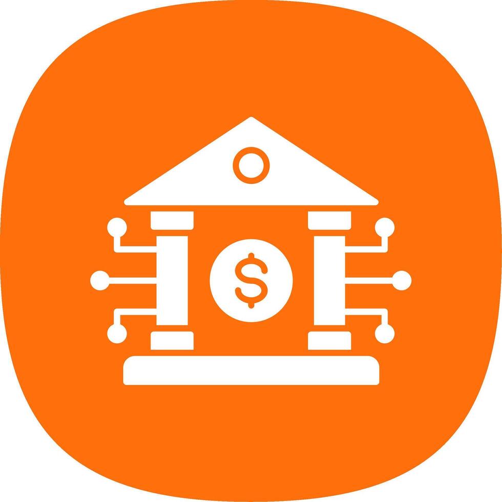 Banking System Glyph Curve Icon vector