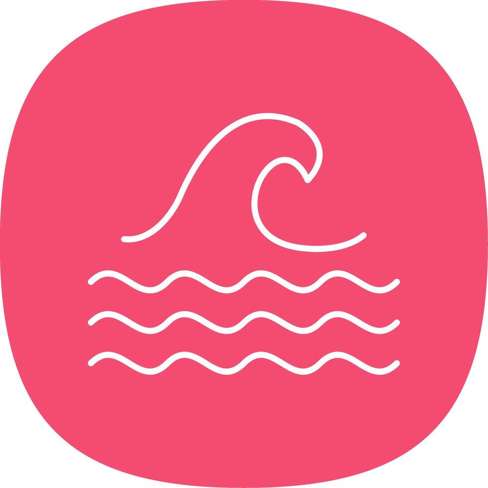 Wave Glyph Curve Icon vector