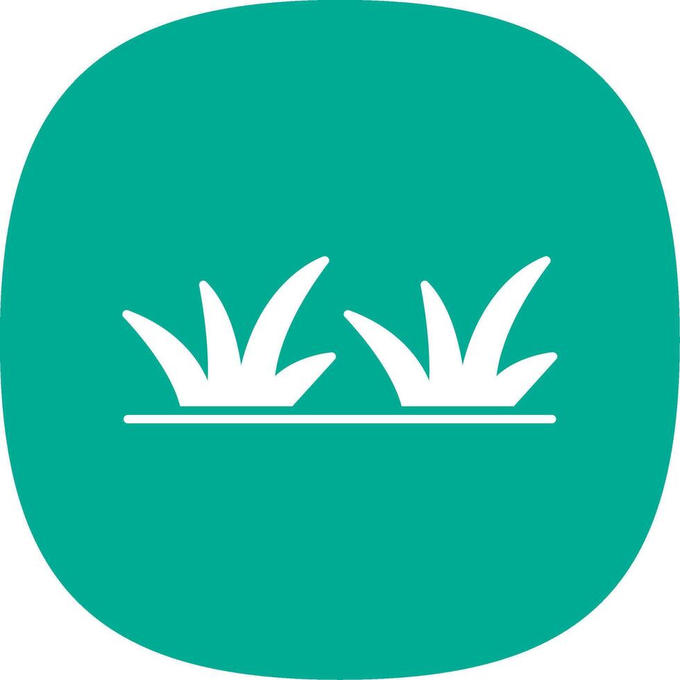 Grass Glyph Curve Icon vector