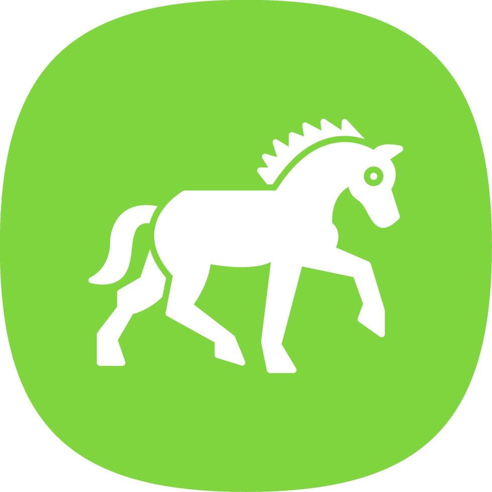 Horse Glyph Curve Icon vector