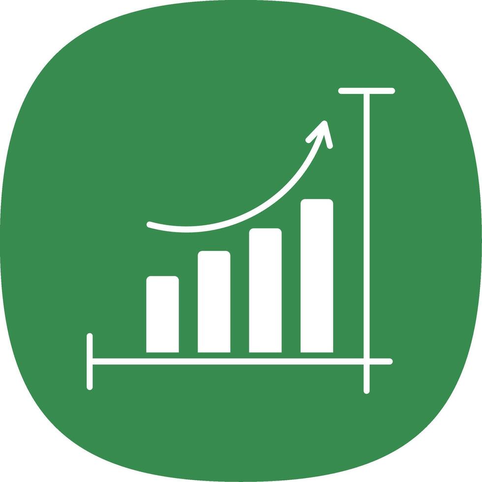 Bar Chart Glyph Curve Icon vector