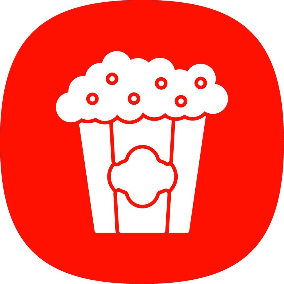 Popcorn Glyph Curve Icon vector