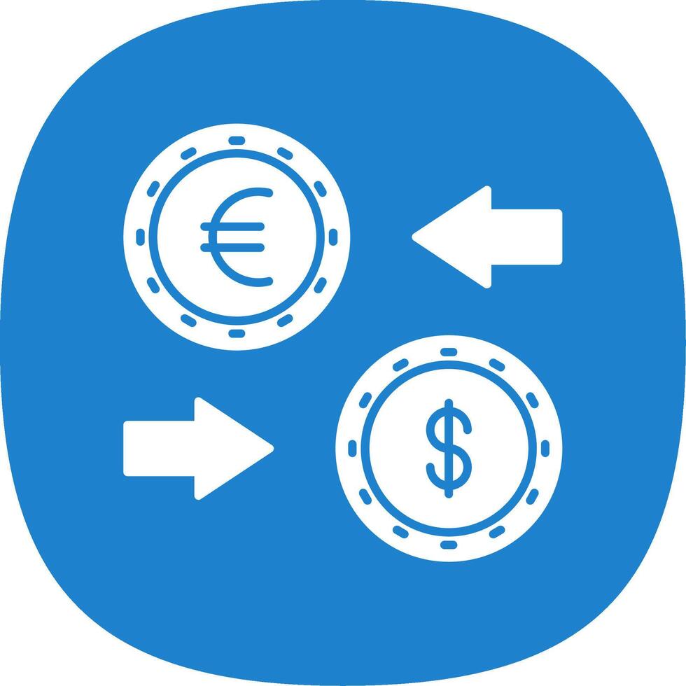 Currency Exchange Glyph Curve Icon vector