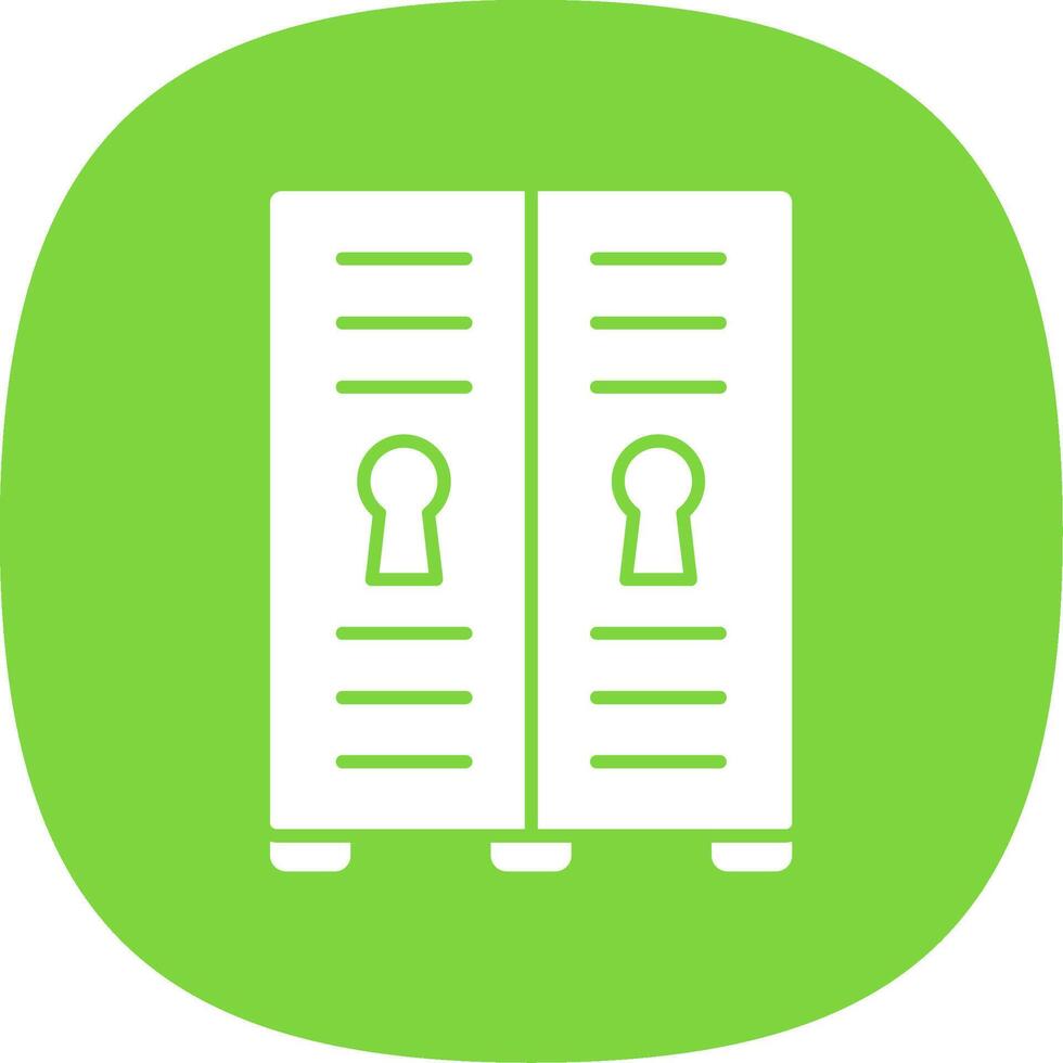 Lockers Glyph Curve Icon vector